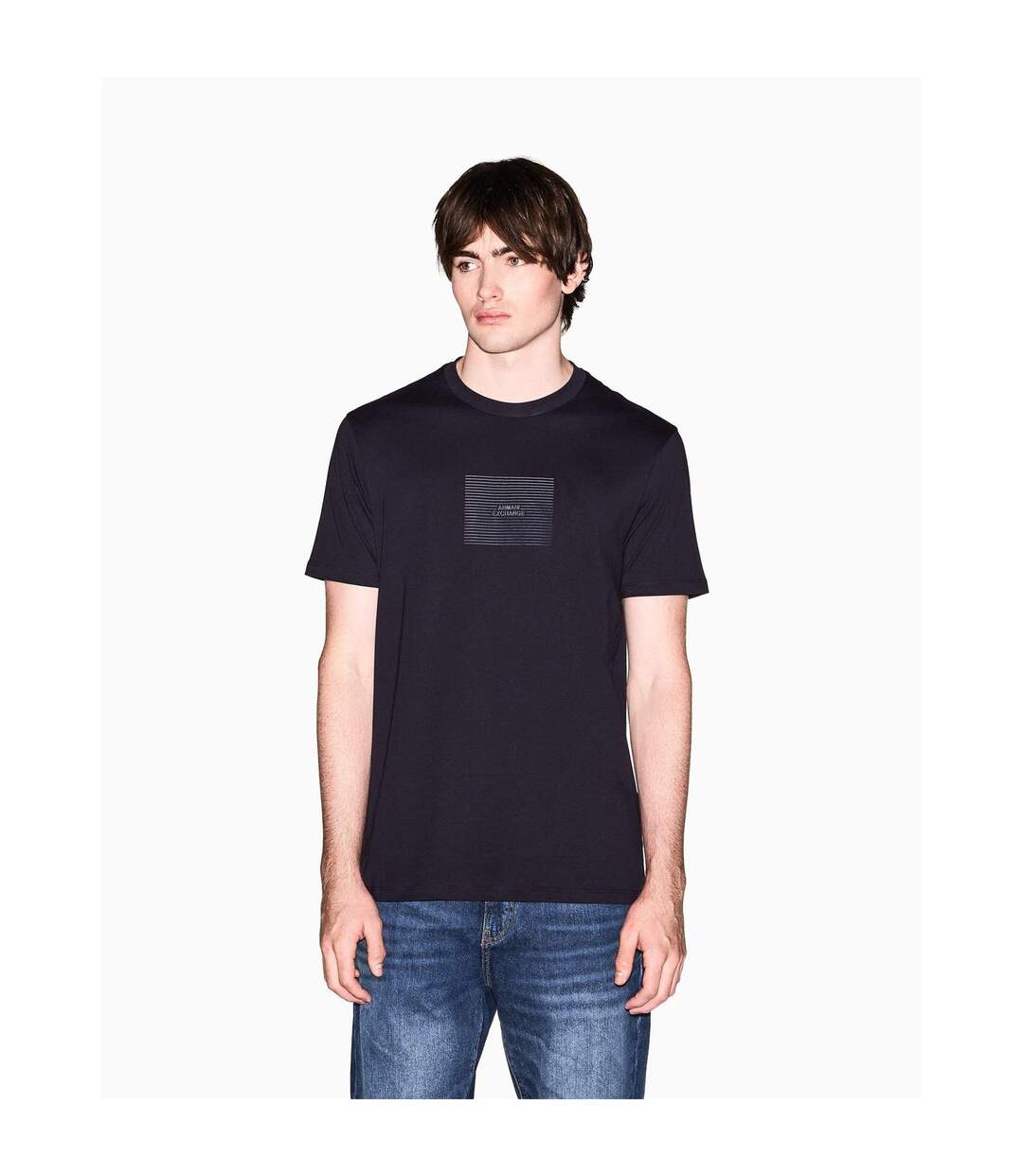 T-shirt Motif/style Imprimé Intégral Homme Bleu Marine Sombre Armani Exchange-1