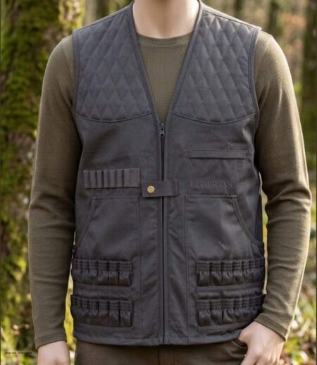 Gilet de Chasse LEDERTYS Spécial Munitions LY0204 – Cartouchière Haute Capacité, Carnier et Épaules Matelassées