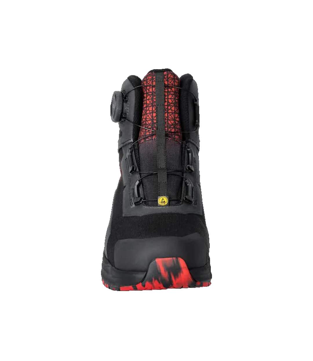 Mens Footwear Accelerate Safety Boots Black Traffic Red Mascot-3