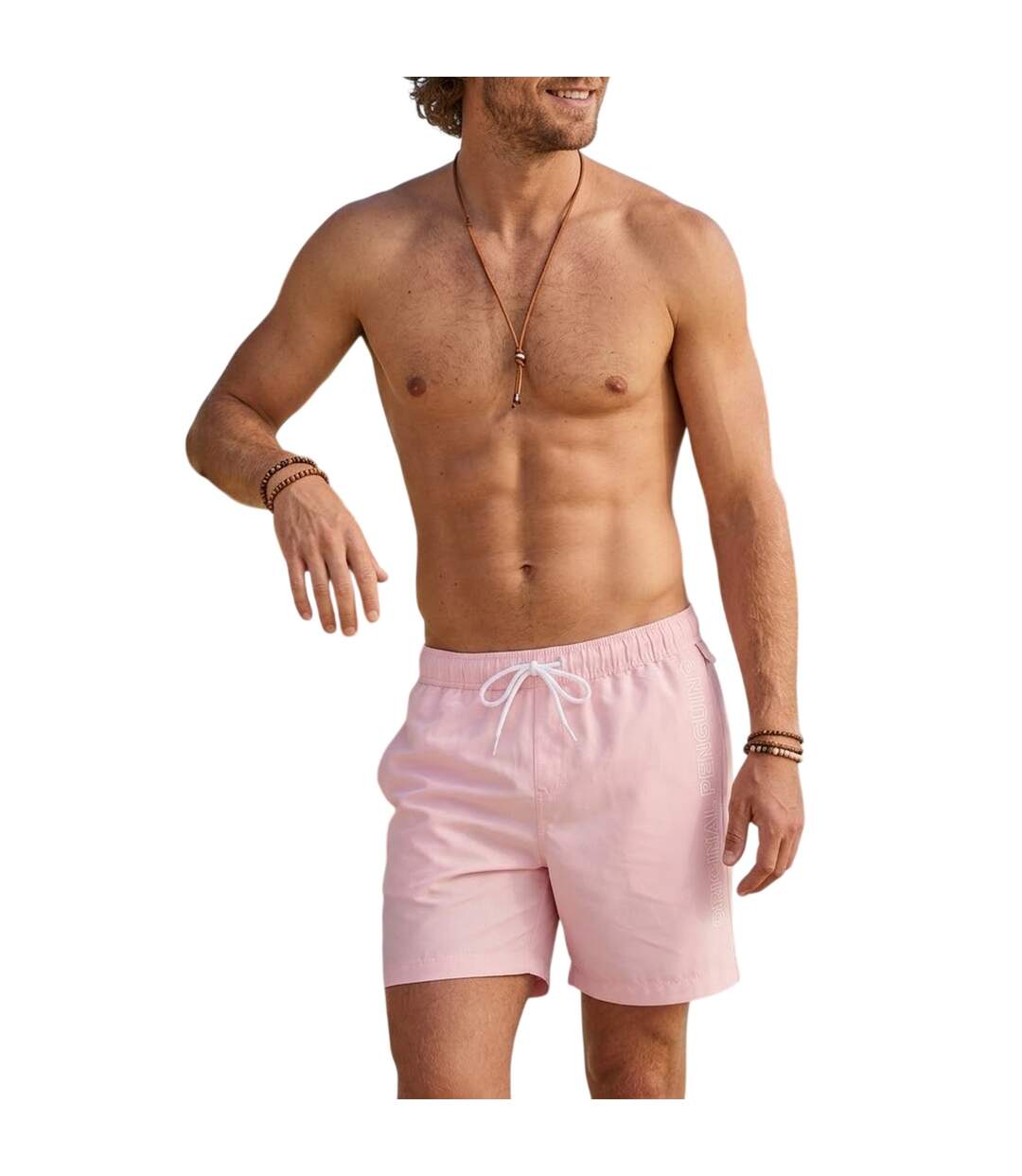 Mens Logo Swim Shorts Peach Parfait Original Penguin-1