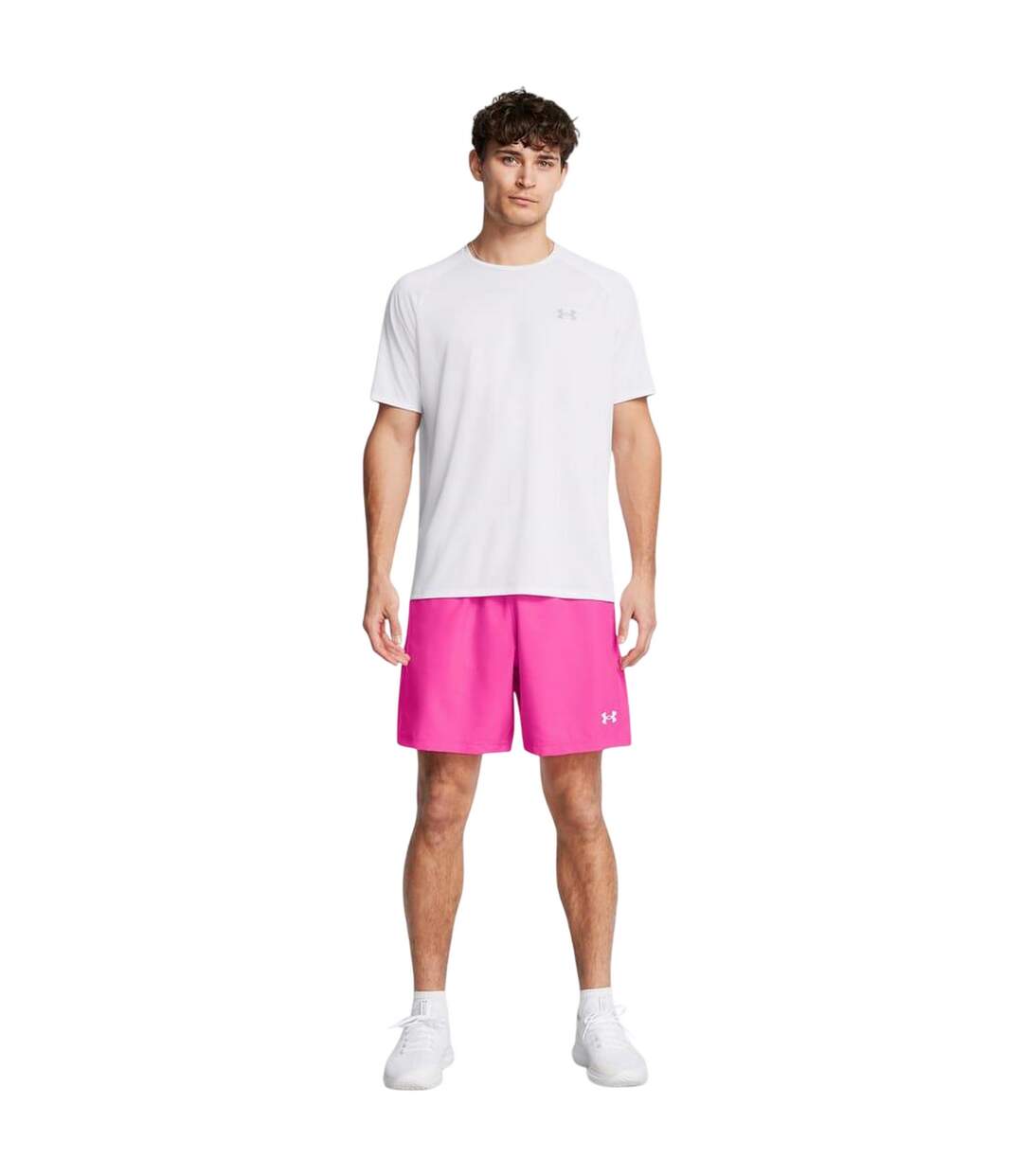 Short Entraînement Style En Relief Halfback Homme Rose Under Armour-1