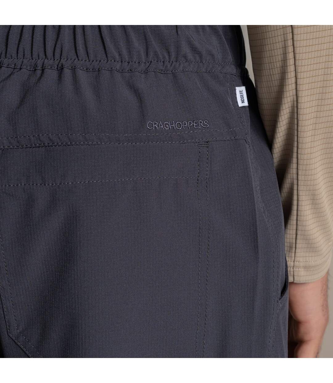 Pantalon Uni À Taille Haute Élastiquée Socco Homme Anthracite Craghoppers-4