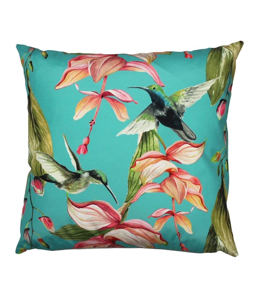 Hummingbird outdoor cushion cover 43cm x 43cm blue Evans Lichfield