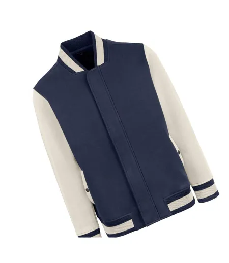 Mens Premium Varsity Jacket Navy Off White HRM
