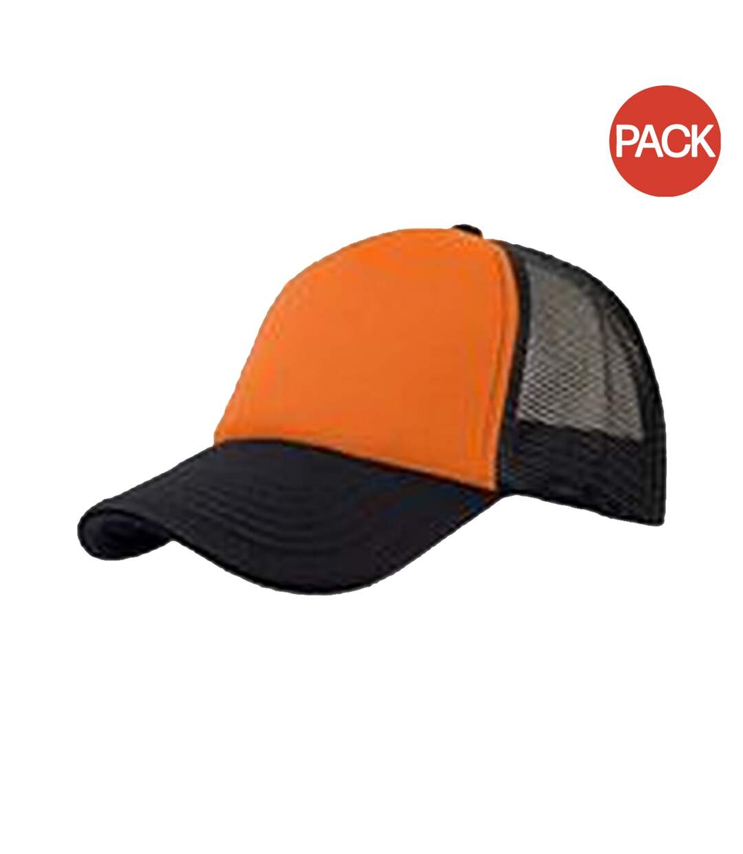 Lot de 2  casquettes rapper adulte orange / noir Atlantis