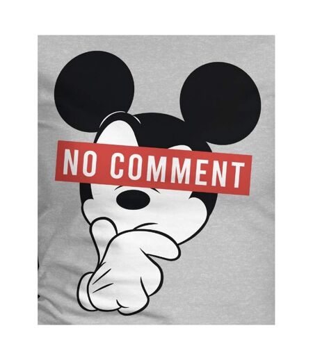T-shirt No Comment Femme Gris Mickey Mouse