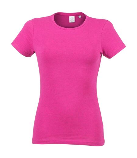 Skinni Fit Womens/Ladies Feel Good Stretch Short Sleeve T-Shirt (Heather Pink) - UTRW4422