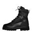 Womens/ladies Leather Combat Boots Black Heron Preston-3