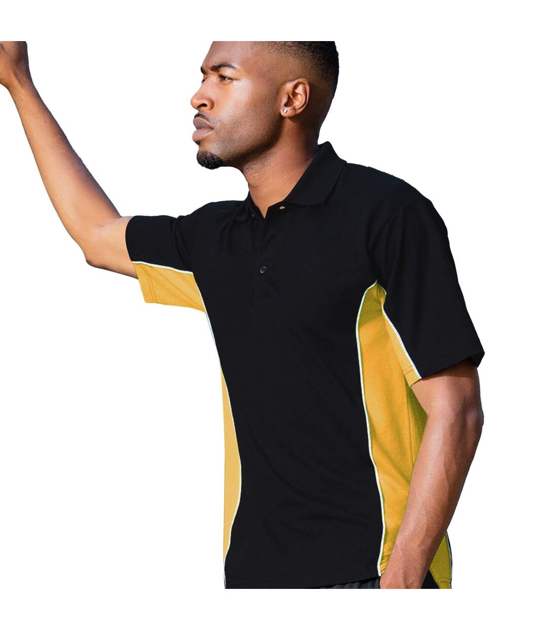 Polo À Manches Courtes Homme Noir Jaune Blanc GAMEGEAR-3