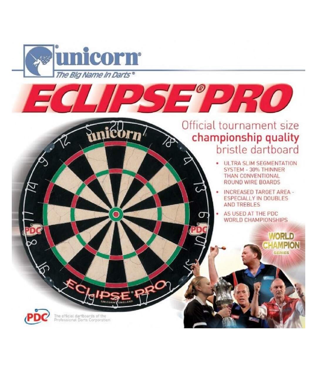 Unicorn Eclipse Pro Bristle Dartboard (Black/Green/Red) - UTCS562