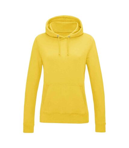 Sweat à capuche college femme jaune Awdis