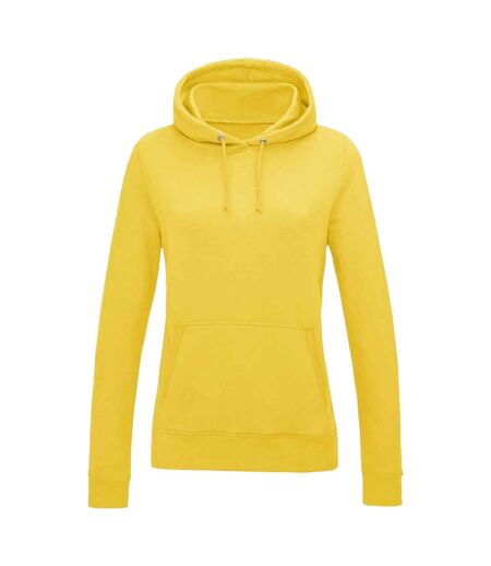 Sweat à capuche college femme jaune Awdis