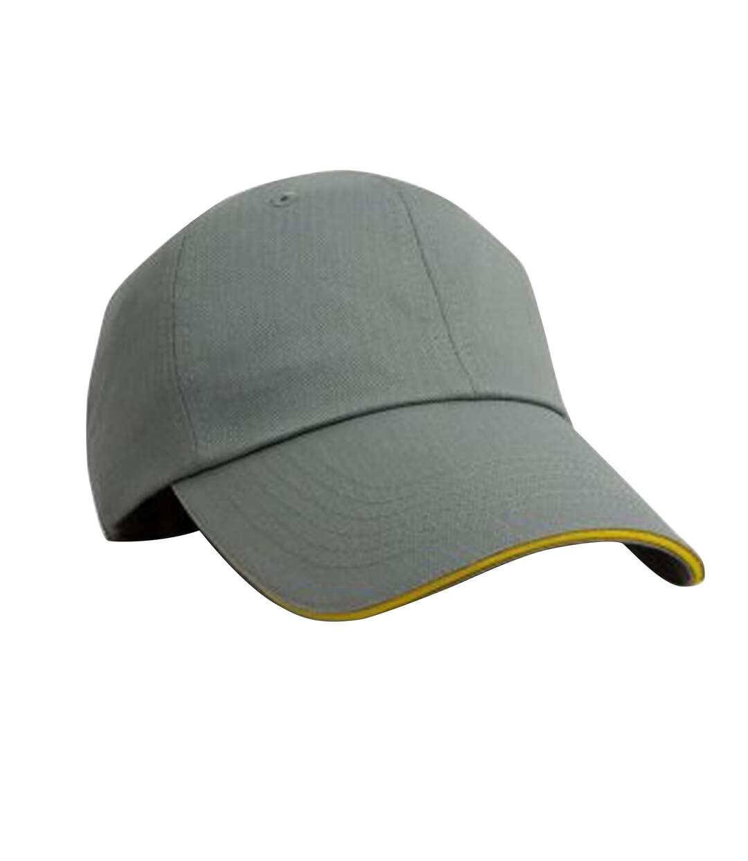 Casquette à rebord en contraste adulte unisexe gris/jaune Result-1