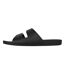 Womens/ladies Double Buckle Flat Sliders Black Biba-3