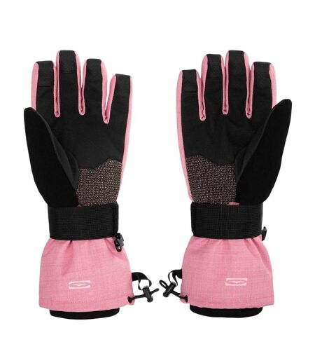 Womens/ladies Powder Ski Gloves Black Pink Gul