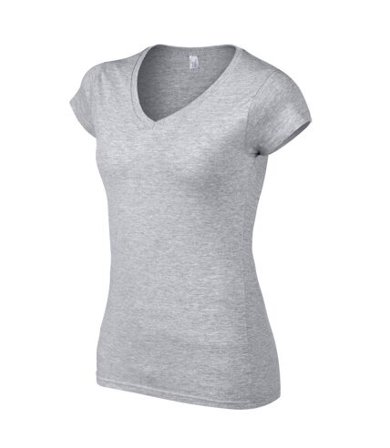 Gildan Womens/Ladies Softstyle V Neck T-Shirt (Sports Gray) - UTPC6766