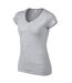 Gildan Womens/Ladies Softstyle V Neck T-Shirt (Sports Gray) - UTPC6766