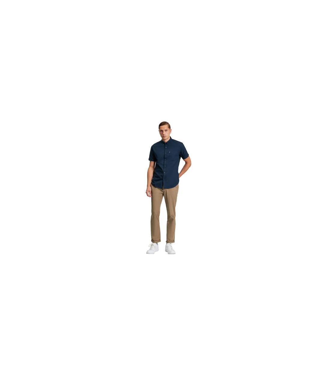 Mens Signature Oxford Short-sleeved Shirt Dark Navy Ben Sherman-1