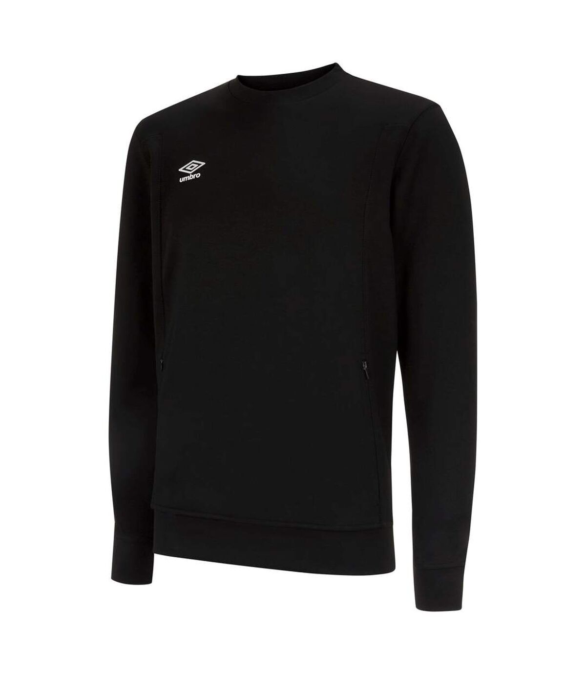 Umbro Mens Pro Stacked Logo Fleece Pullover (Black/White)
