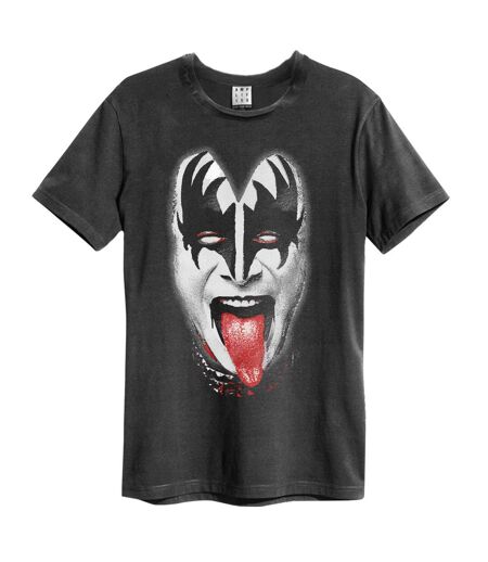 T-shirt simmons tongue adulte noir Amplified