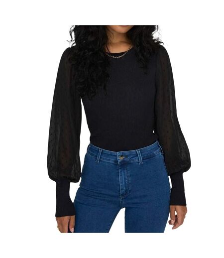 T-Shirt manches longues noir femme only jasmine - l