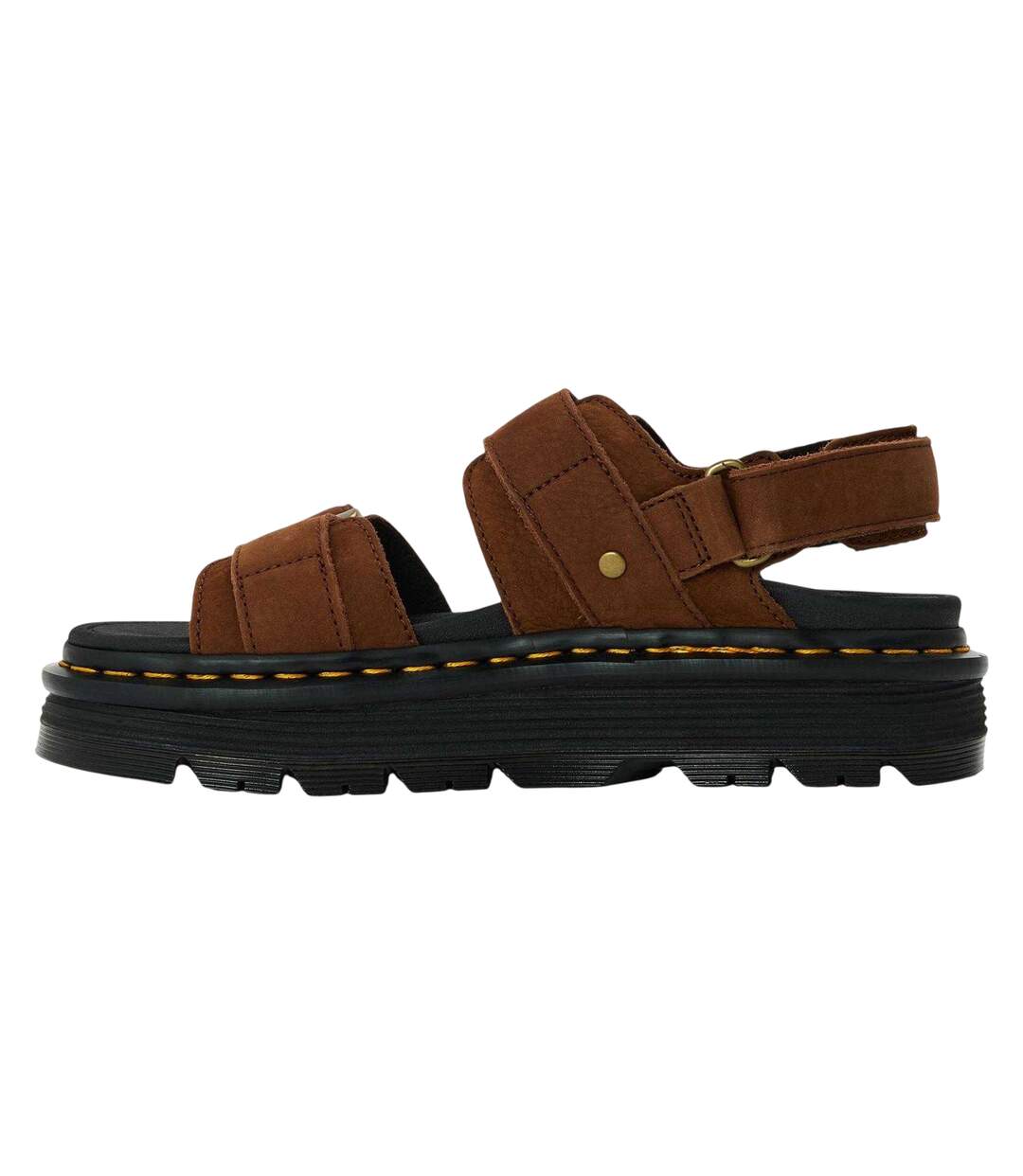 Womens/ladies Zebzag Suede Flatform Sandals Brown Dr Martens-2