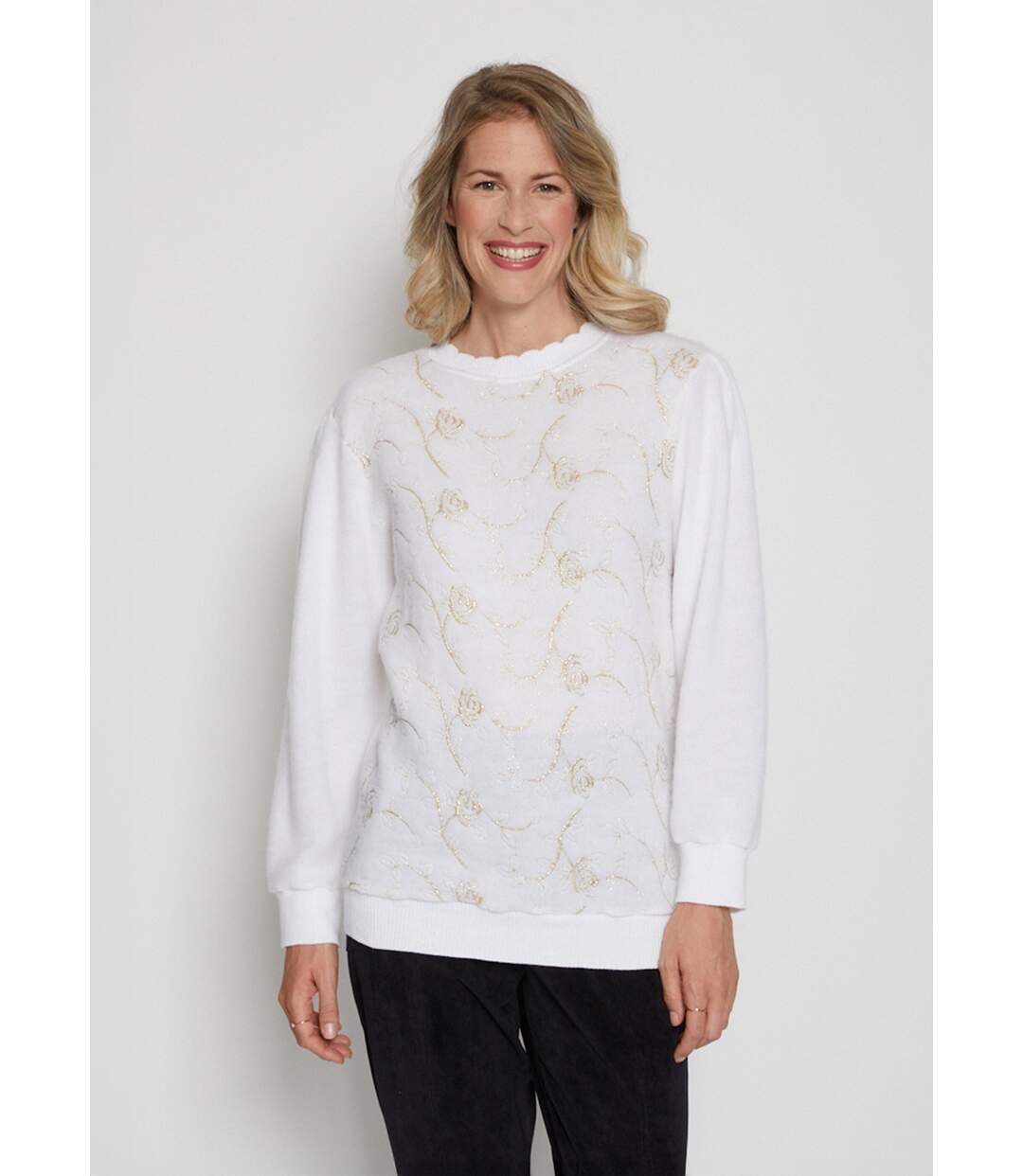 Pull doux scintillant col rond-1