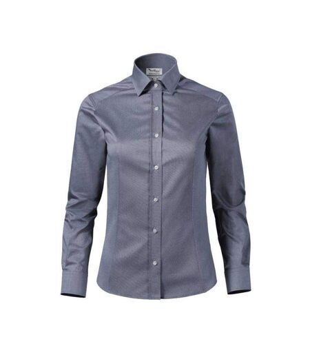 Chemise Manches Longues Journey Femme Gris Bleu Foncé Chiné Malfini