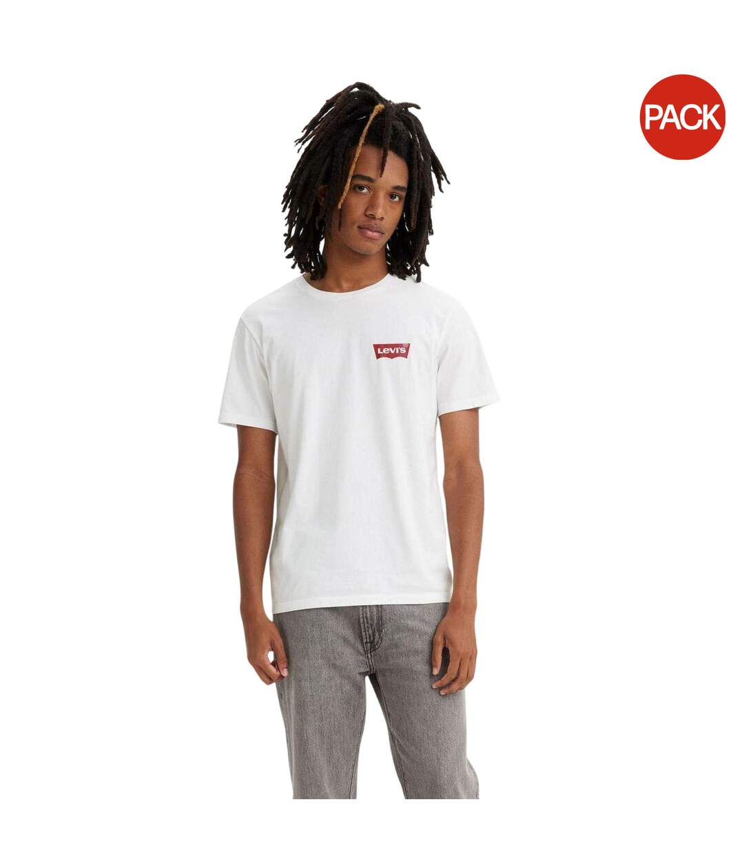 Lot De 2  T-shirts Motif/style Logo Homme Blanc Levis-1