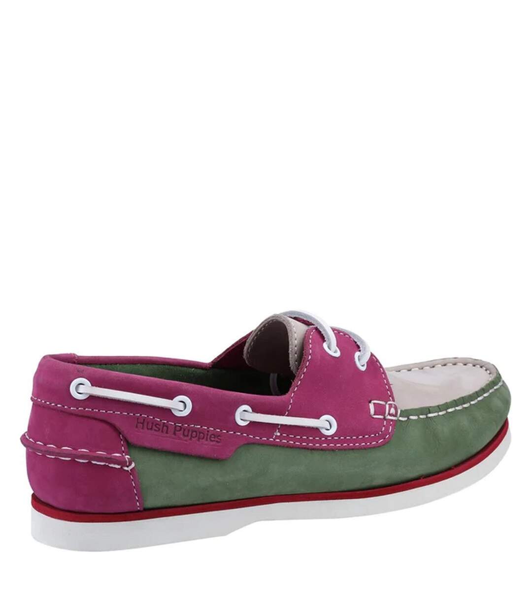 Chaussures bateau hattie femme vert / rose / gris Hush Puppies