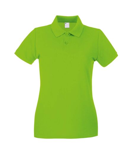 Womens/Ladies Fitted Short Sleeve Casual Polo Shirt (Lime Green)