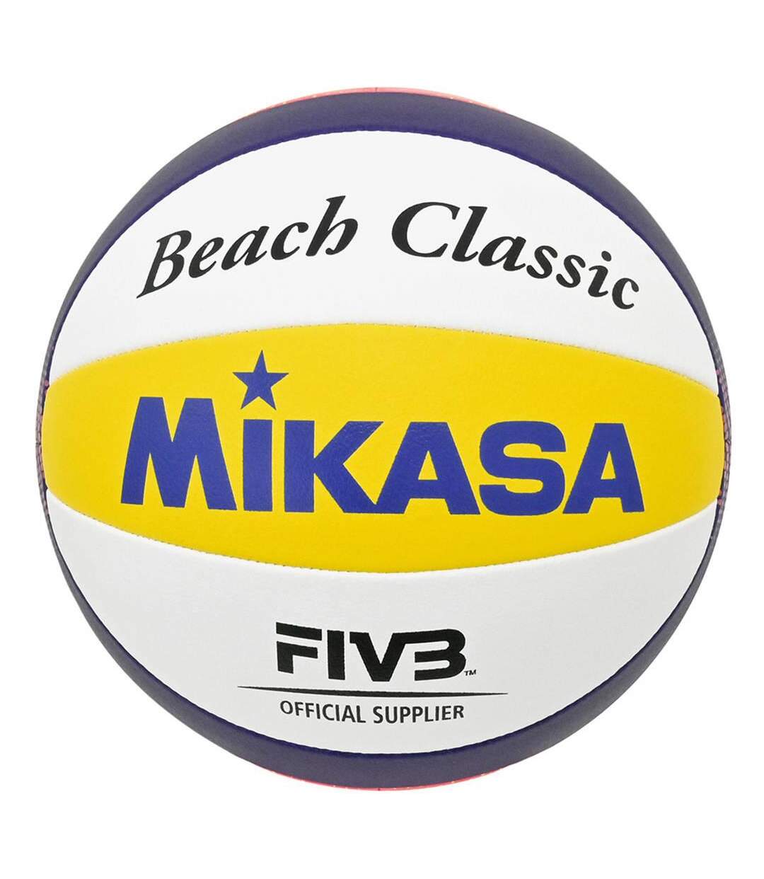 Ballon De Volley-ball Beach Classic Bv551c Taille 5 Blanc Bleu Jaune Mikasa-2