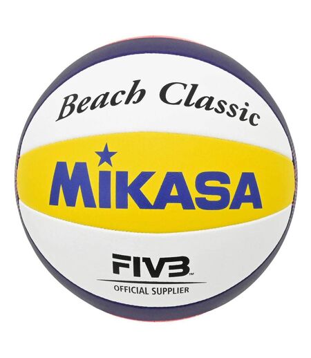 Ballon De Volley-ball Beach Classic Bv551c Taille 5 Blanc Bleu Jaune Mikasa