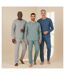 OZABI Ensemble Pyjama Homme Long Pack de 3, Haut Imprimé Col Boutonné-2