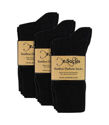 12 Pairs Ladies Bamboo Diabetic Socks | Soft Non Binding Comfort Socks