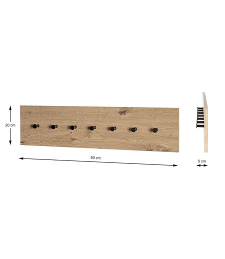 Patère Murale Miranda 80cm Chêne & Noir