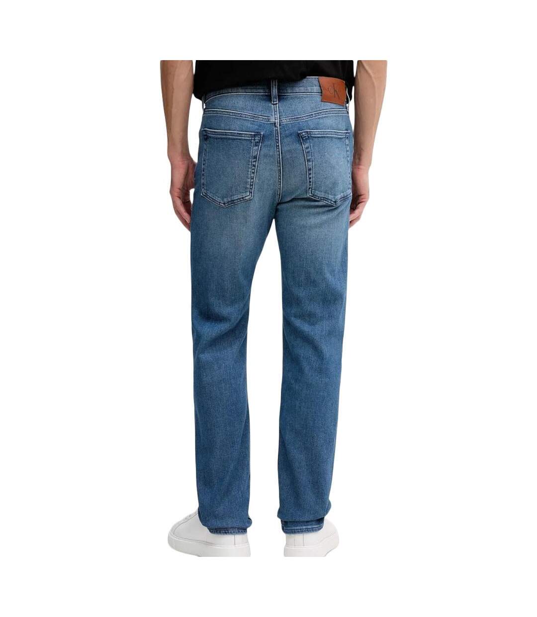 Jean droit bleu homme calvin klein jeans standard-2