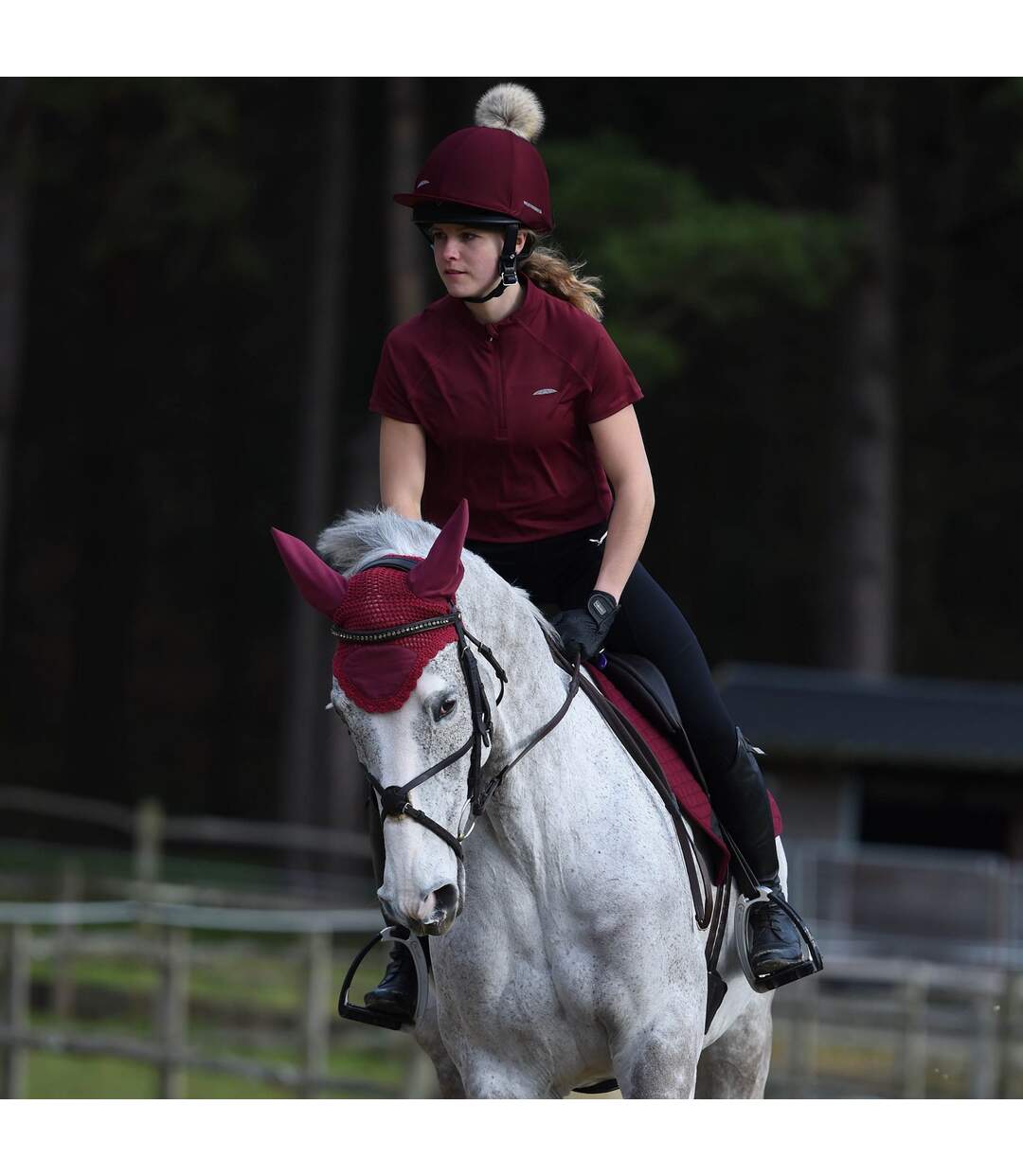 Womens/ladies prime base layer top maroon Weatherbeeta