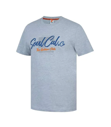 Mens Graphic Print Regular T-shirt Grey SoulCal
