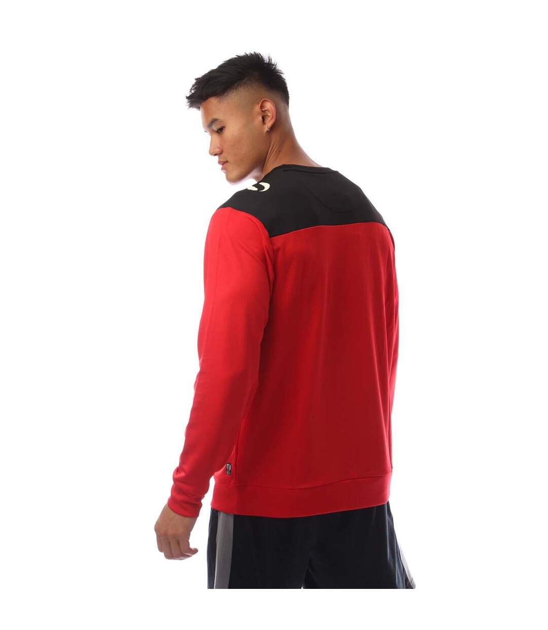 Mens Precision Striped Long-sleeved Sweatshirt Red Black Sondico-3