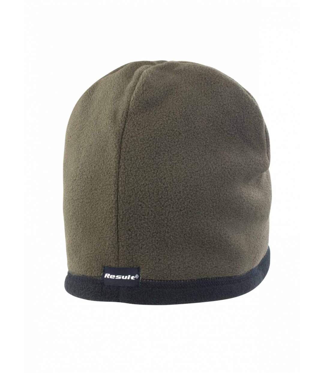 Bonnet micro polaire réversible - RC142X - vert olive et noir