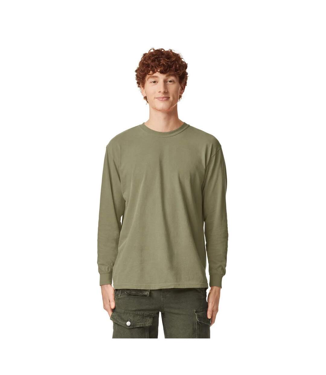 Unisex Adult T-shirt Khaki Green Comfort Colors-1
