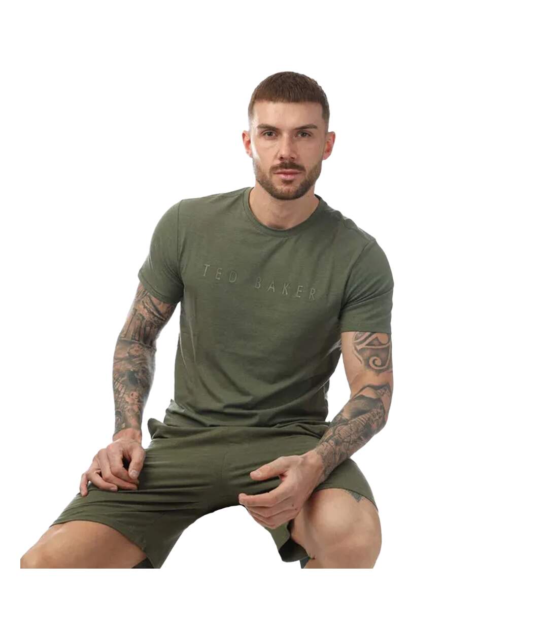 T-shirt Homme Vert Kaki Ted Baker-1