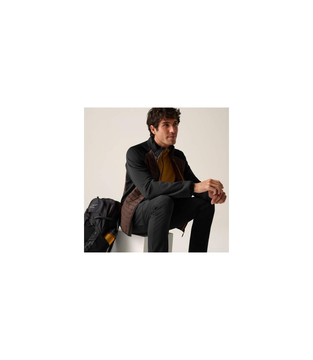 Mens Clumber Hybrid Jacket Coffee Grounds Black Regatta-1