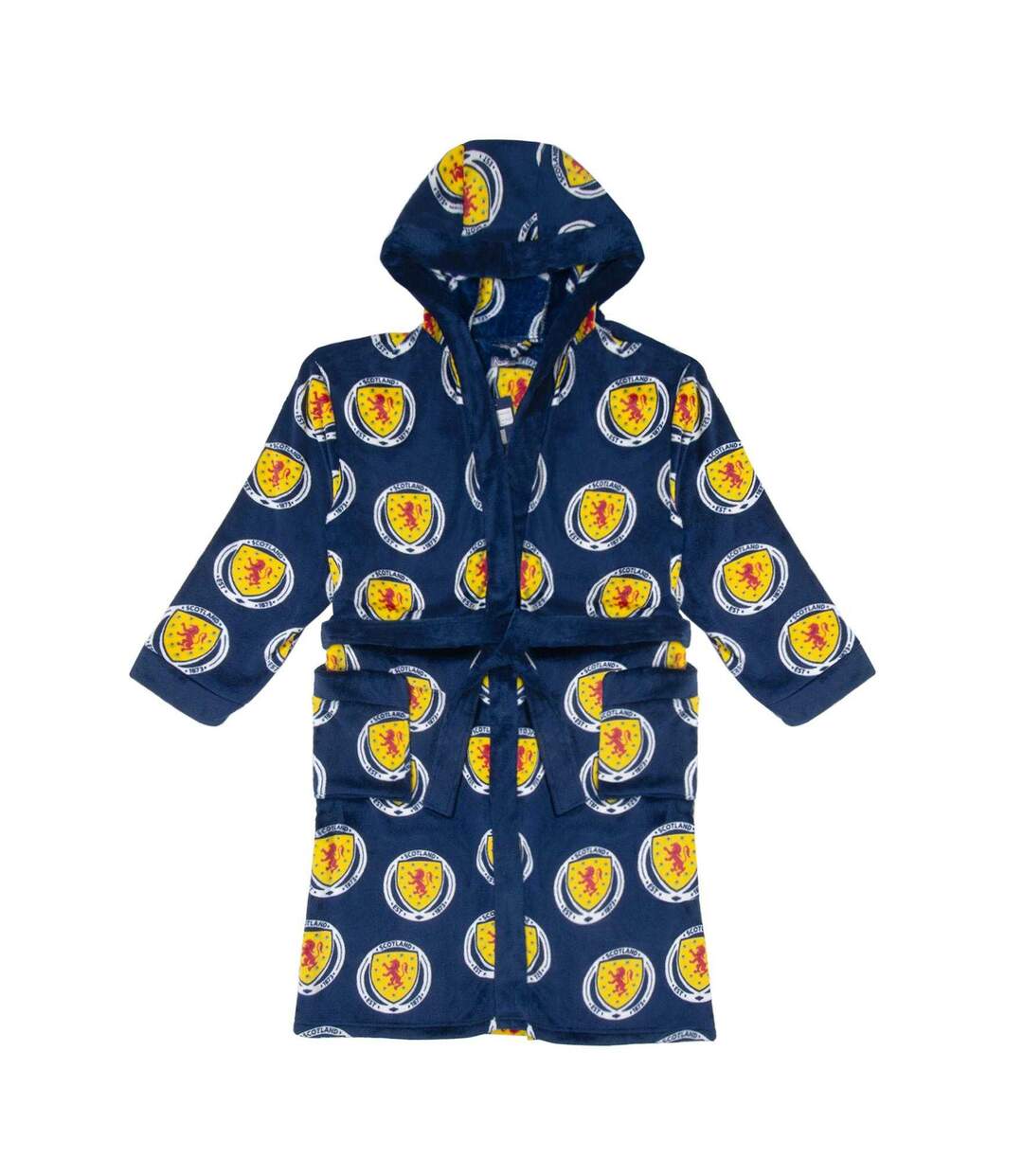 Robe De Chambre Motif/style Emblème Homme Bleu Marine Scotland-2
