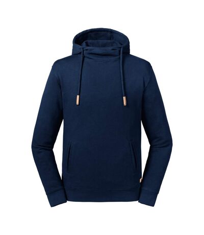 Russell Adults Unisex Pure Organic High Collar Hooded Sweatshirt (Stone)