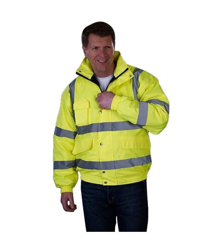 Grafters Unisex Hi-Visibility Waterproof Bomber Jacket (Yellow)