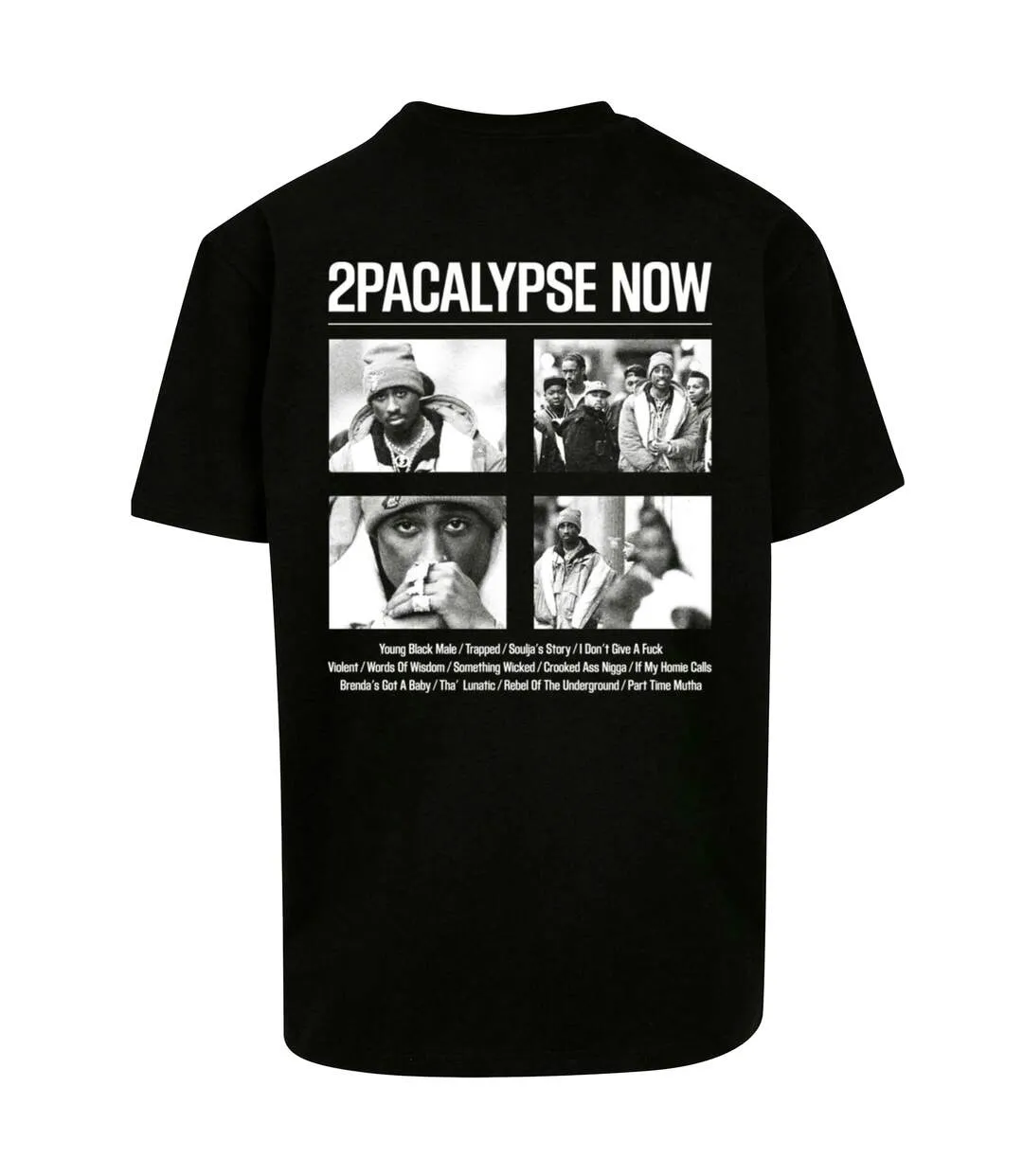 T-shirt Motif/style Tupac Shakur 2pacalypse Now Homme Noir Mister Tee-3