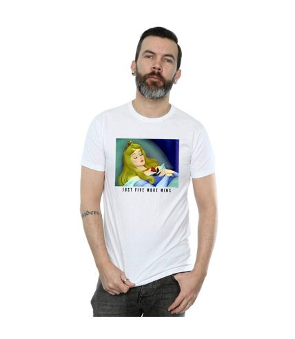 Disney Princess Mens Sleeping Beauty Five More Minutes T-Shirt (White)
