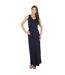 Krisp Womens/Ladies Shirred Sleeveless Maxi Dress (Navy) - UTKP207